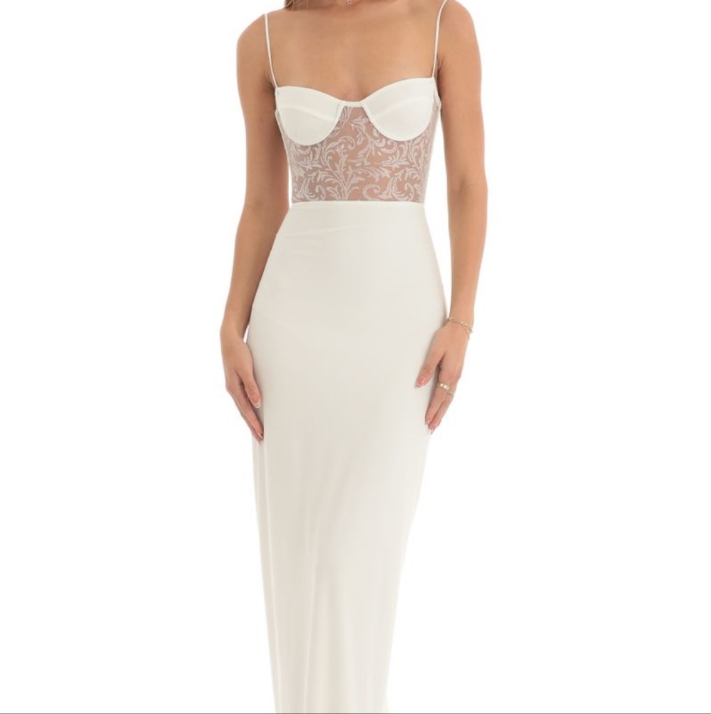 Shimmer Maxi Dress in White